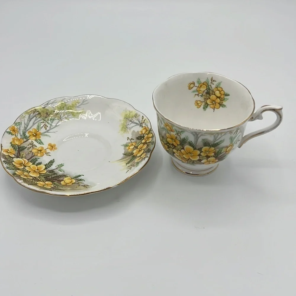 ROYAL ALBERT BONE CHINA MADE IN ENGLAND PARTRIDGE PEA TEACUP AND SAUCER SET Tea